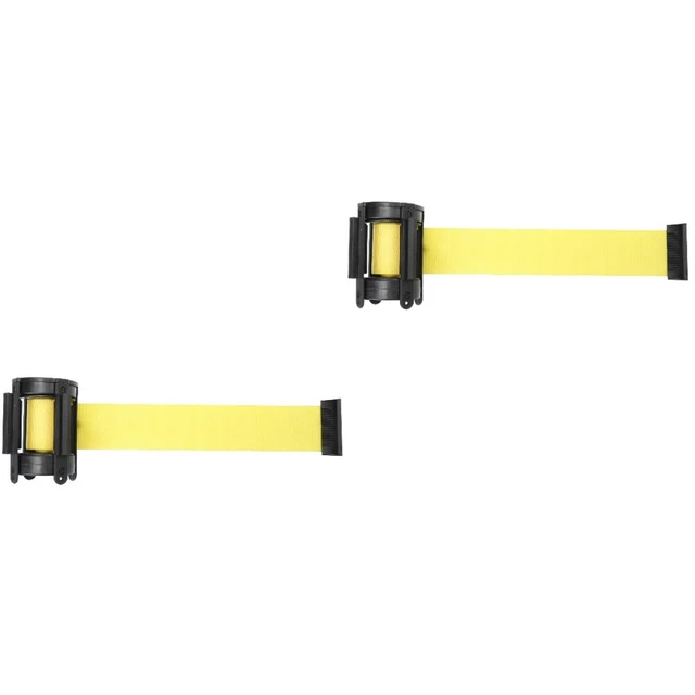 2x Retractable Barrier Tape Crowd Control Safety Posts