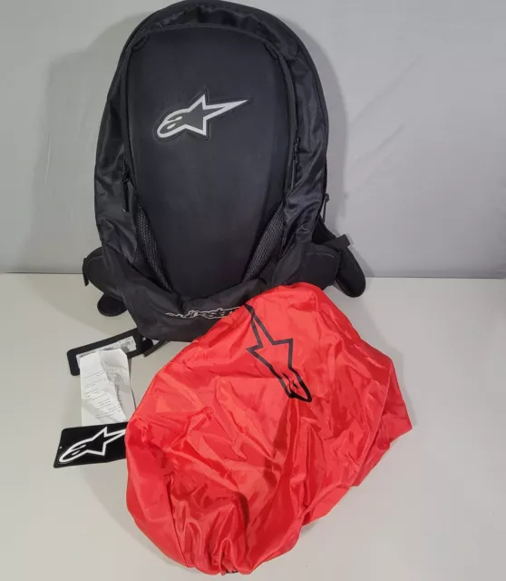 Alpinestars Charger R Motorcycle Backpack Padded Rain Cover Black Waist Strap