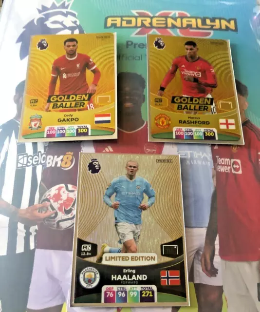PANINI ADRENALYN XL Premier League 2025 GOLDEN BALLER x2 + HAALAND LTD