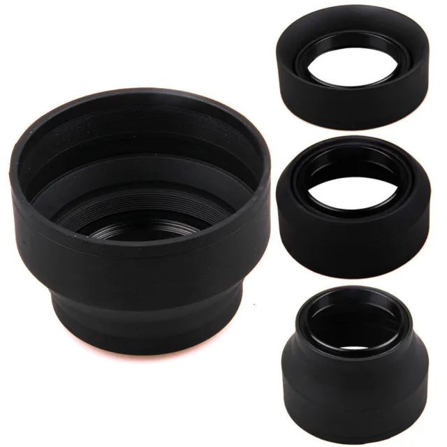 77mm 3 Stage Collapsible Rubber Foldable Camera Lens Hood For Sigma Lens