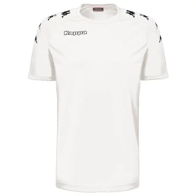 Maglia Kappa Uomo T-Shirt 304Pdq0 912 Castolo Bianco Maniche Corte Originale