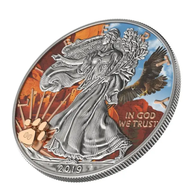 2019 USA $1 US National Park - Mesa Verde 1oz Antique Silver Coin