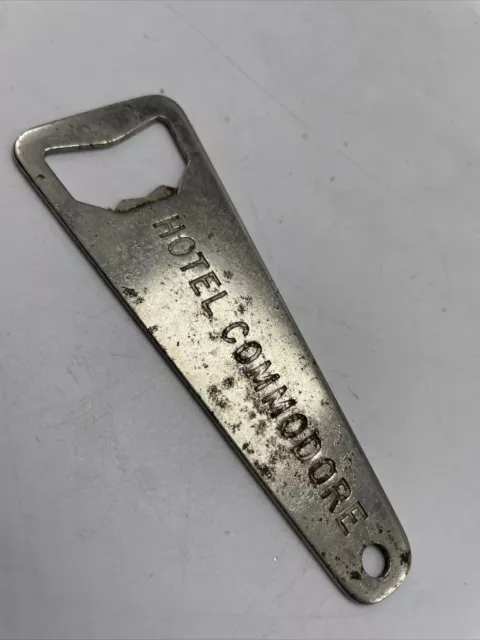 HOTEL COMMODORE Vaughn Bottle Opener Grand Central Station RR NYC 4”  Vintage