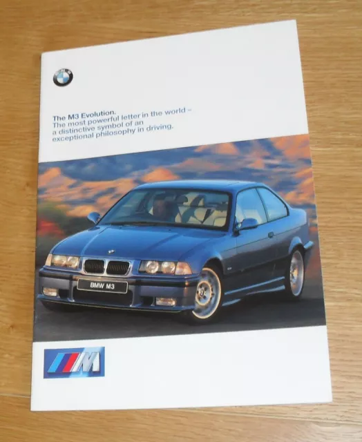 BMW M3 Evolution Brochure 1997 - Saloon Coupe & Convertible M3 Evo - UK Market