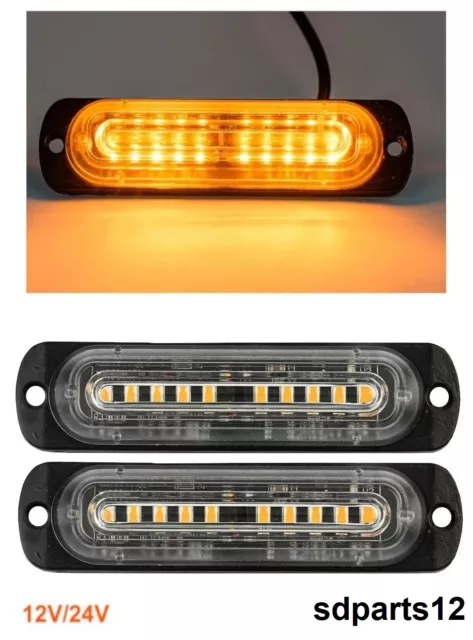 Stapel 2 LED Beleuchtung Seite Flash Blitzlicht 12-24V Orange Für Kasten Traktor
