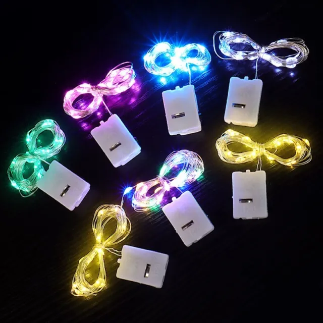 10pack 10-50 Leds String Light Micro Rice Wire Copper Battery Fairy Party Decor