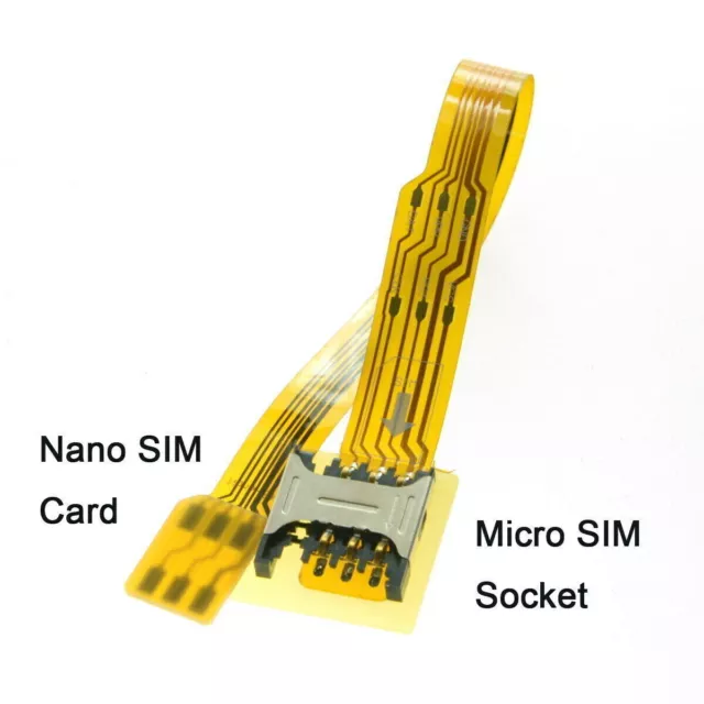 ChenyangMale to Female Micro SIM Card to Nano SIM Kit Extension Soft Flat Cable