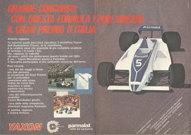 X0573 Yaxon Formule 1 - Parmalat - Publicité Du 1980 - Vintage Advertising