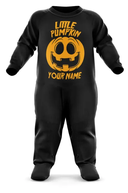 Baby Cute Little Pumpkin Romper Suit Personalised Halloween Funny Custom Name