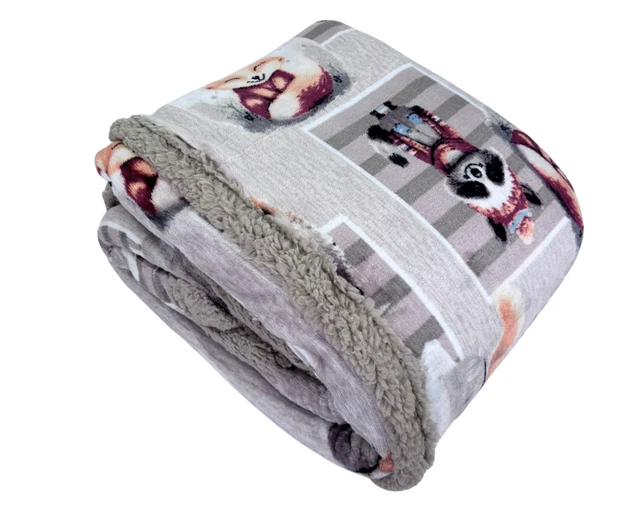 Coperta In Pile Morbida Per Divano E Letto, Flanella Leggera E Calda, 127x152 Cm, Ipoallergenica, Lavabile, Grigio/Beige