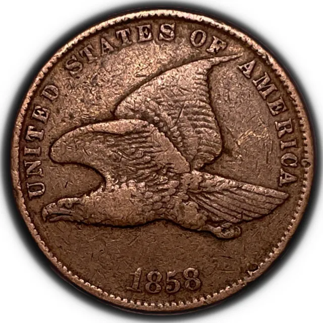 XF 1858 SL Small Letters Flying Eagle Cent - Higher Grade Coin