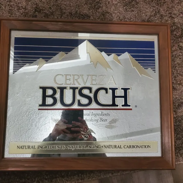 Anheuser-Busch, Inc Vintage 24x20 Busch Mirror Sign Authentic