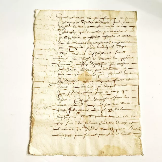 1652 AD Paper Manuscript Document From Post Medieval Renaissance Period — D
