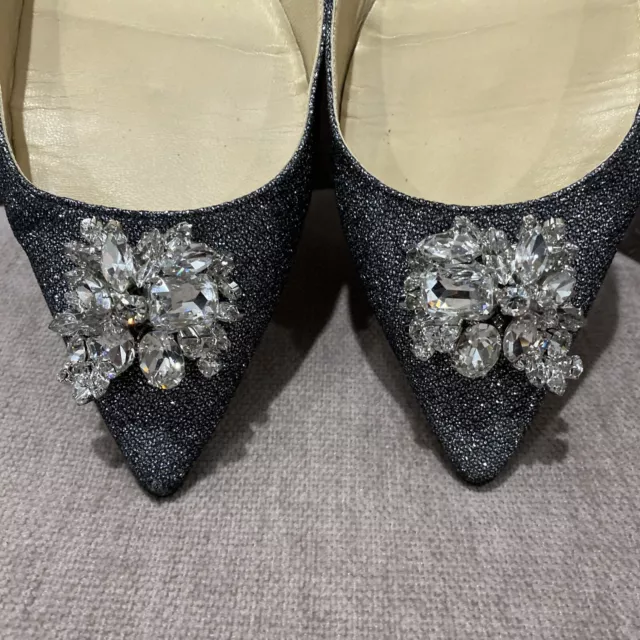 JIMMY CHOO GLITTER SWAROVSKI CRYSTAL FLATS Sz40 3