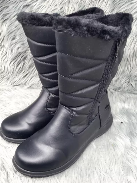Totes Women's Edgen Waterproof Zip-up Snow Boot Winter Rain Mid-Calf Boots 8M US