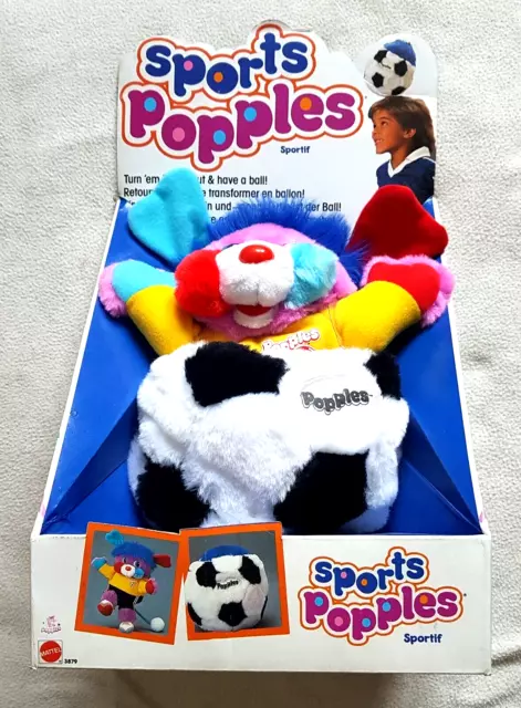 Vintage Sportif Popples: Soccer (Mattel, 80´S!) Plush, Brand New, Old Stock!