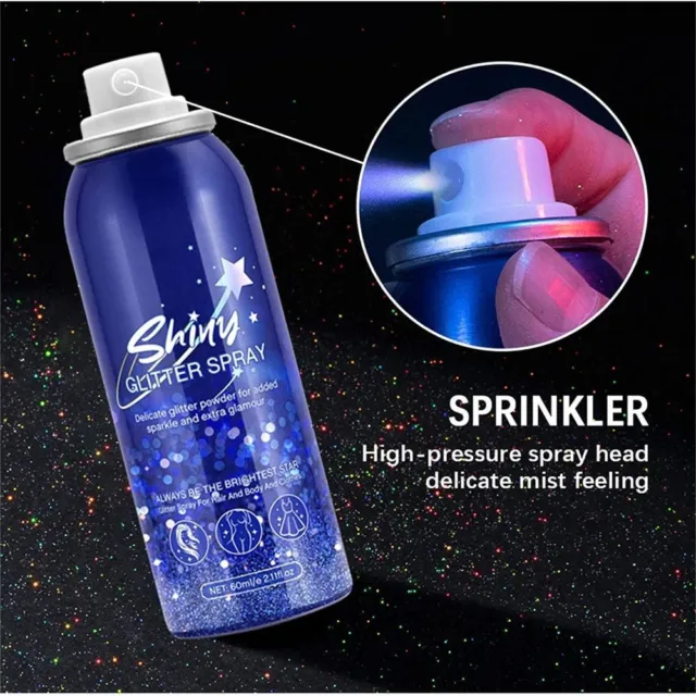 Spray Party Supplies Waterproof for Body and Hair Quick-Drying Glitter Spray