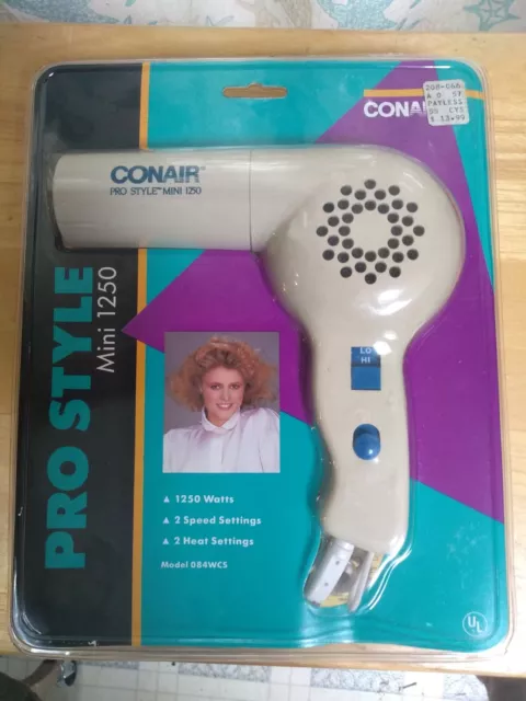 Vintage New Conair Pro Style Mini Dryer 1250 Watts Model 084