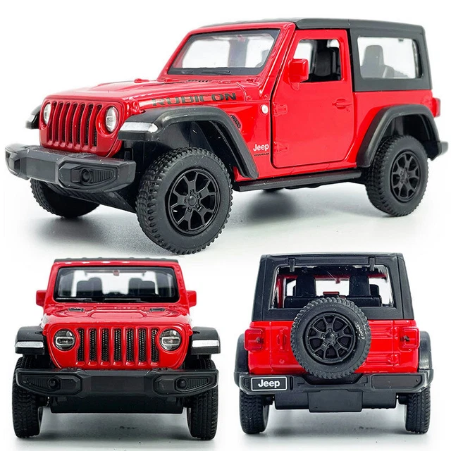 Modèle Réduit Jeep Wrangler Rubicon Soft-Top 1:36 Rouge - Jouet Diecast MAKEDA, Collection Ou Cadeau Enfant