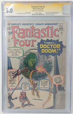 Fantastic Four #5 ~ Marvel 1962 ~ Cgc 5.0 Vg/Fn ~ Signed By Stan Lee