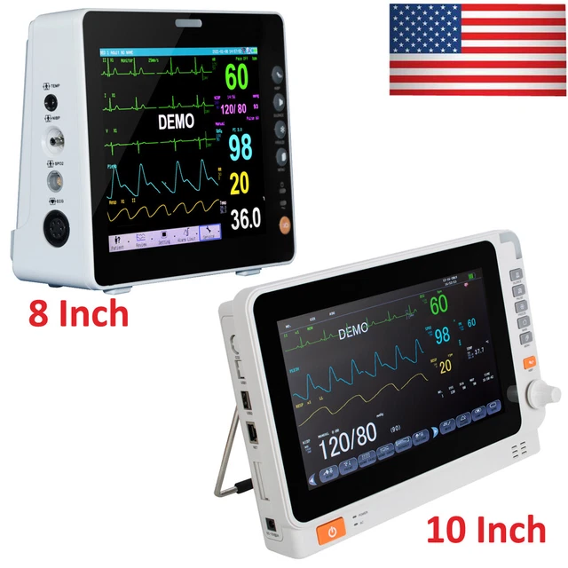 8/10 Inch Multi-parameter ICU CCU Vital Sign Patient Monitor ECG NIBP RESP TEMP