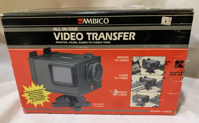 Ambico All-in-One VIDEO TRANSFER Model V-0652 - Film - Slides - Photos NEW