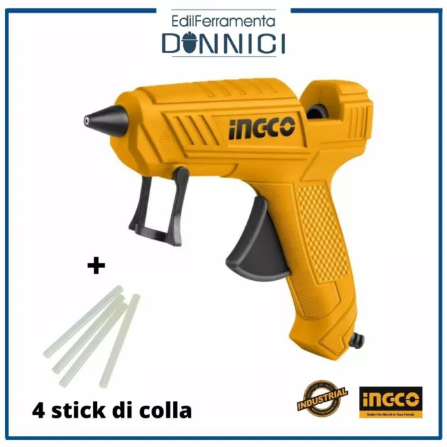 Pistola per colla a caldo elettrica 100 W termocollante incollatrice con 4 stick