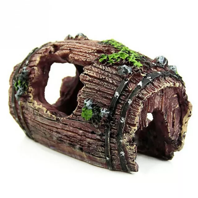 Aquarium Fish Tank Barrel Resin Ornament Cave Landscaping Furnishing Decoration