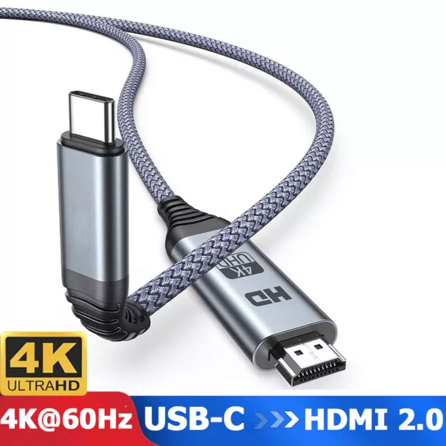 Thunderbolt 3 USB 3.1 Type C to HDMI 2.0 Adapter Cable 6FT 4K 60Hz Macbook pro