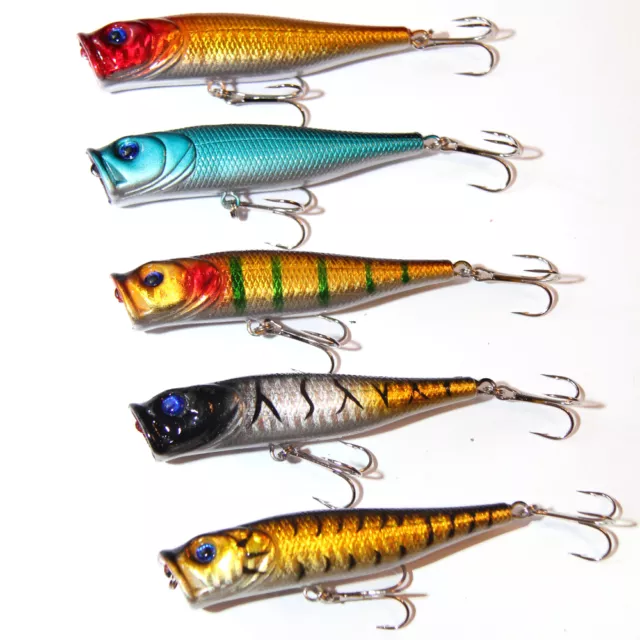 5X 95mm Popper Poppers Topwater Fishing Lures Surface GT Game Tackle Saltwater