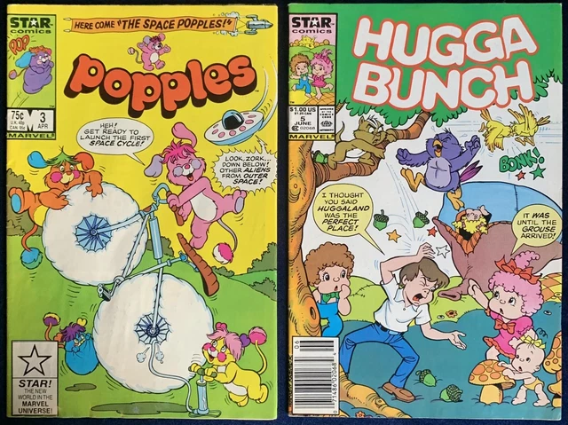 Popples Issue 3 & Hugga Bunch Issue 5 Vintage 1986 Marvel/Star Comic Book Lot NM