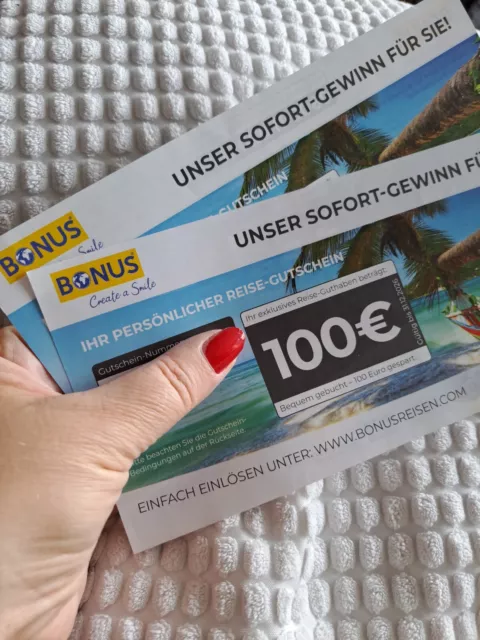 100 € Reisegutscheine Bonus Reise Gutschein übertragbar ! alltour, FTI,ITS,TUI..