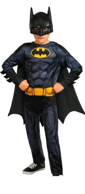 Rubies Official Classic Batman Printed Suit Kids Childs Fancy Dress Costume