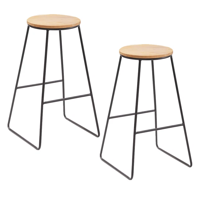 Lot de 2 Tabourets de Bar Vintage Style Industriel Ensemble Chaises de Bistrot