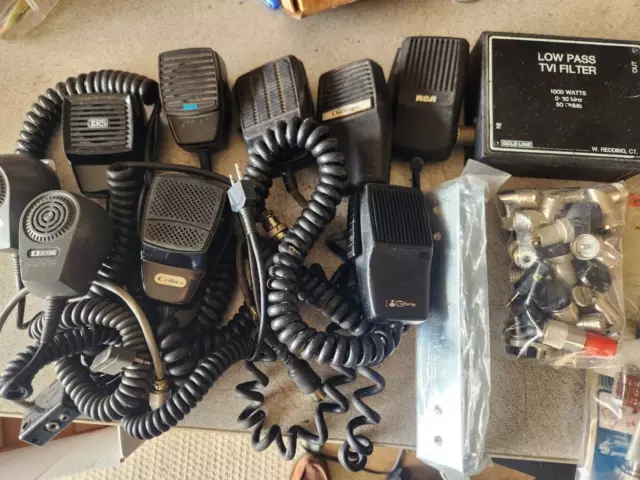 HAM CB Radio CONNECTORS T  ELBOW  BARREL DUMMY COBRA SHACK MICROPHONE  GOLD LINE