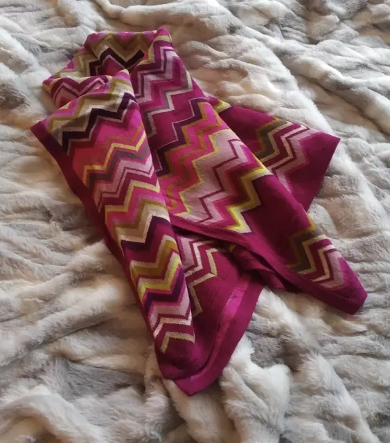 Manta de cuna de bebé Missoni para Target galón en zigzag ¡nunca usada! tejido de punto suave