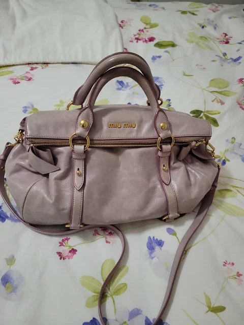 Authentic Miu Miu Prada Vitello Lux Vitello Bow Handbag Bag $1800