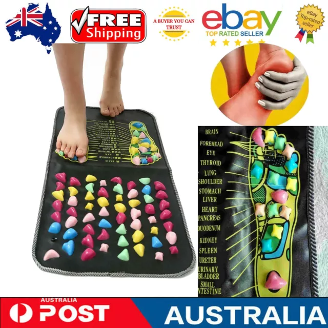 Foot Acupuncture Pad Reflexology Walk Stone Mat Pad for Relax Body Pain Massager