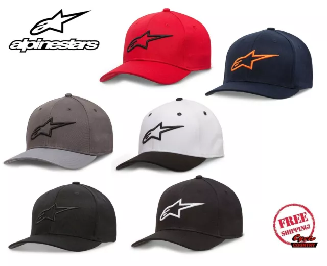 Alpinestars (Astars) Hat Cap Adult Flexfit Fitted Ageless Curved Bill New