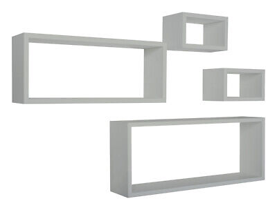 MODULARREDO | MERLINO Set di 4 Mensole da muro, 75x30cm, Grigio Sasso