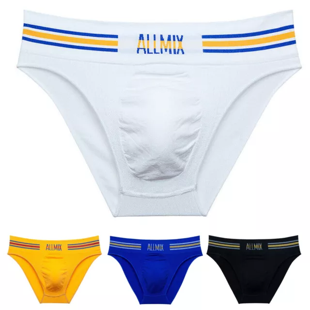 Mens Low-rise Bulge Pouch Brief Slips Bikini Underwear Breathable Sports Panties