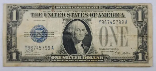 1928 A $1 Silver Certificate Funny Back Note Blue Seal 799