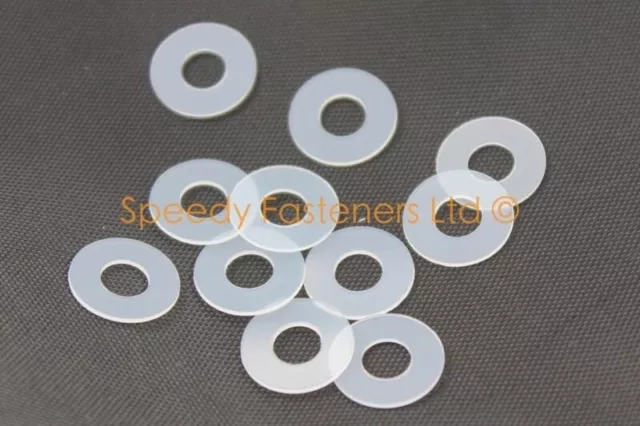 Thin Clear Nylon Plastic Washers m5 5.3mm ID, 12mm OD, 0.5mm Thick Washer