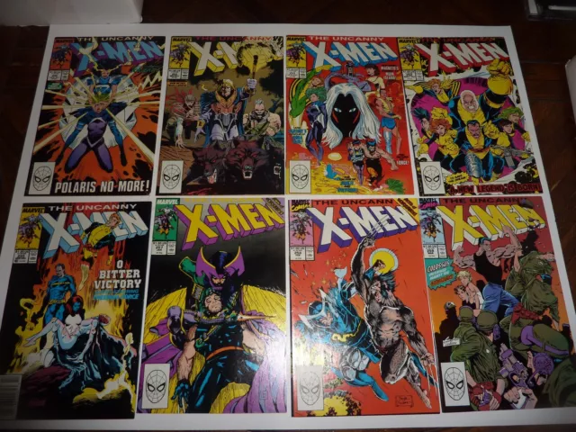 THE UNCANNY X-MEN Marvel Lot of 8 #250 252 253 254 255 257 258 259 FN/VF to NM-