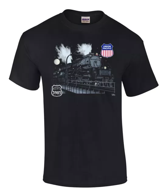 Union Pacific Challenger 3985 Train Night Glows In dark Railroad T-Shirt [3985]