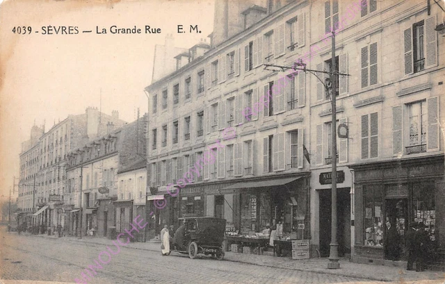 CPA 92310 Sevres Grande Rue Pharmacy Garage Veterinary Car EDT Malcuit