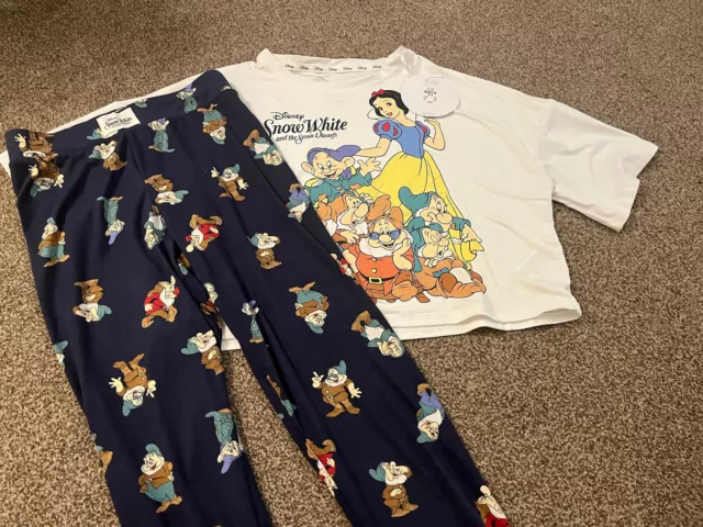 VGC Primark Disney Snow White Seven Dwarves Pyjamas 2XS 4-6 Tagged Excellent