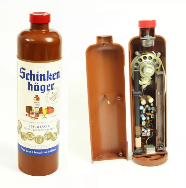 #9178 - Alte Schinkenhäger Werbung / Werbemittel - Radio - 70er Jahre - Flasche