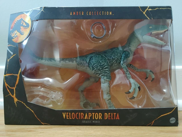 3 Figurines Jurassic Park Amber Collection – Vélociraptors Neufs Scellés