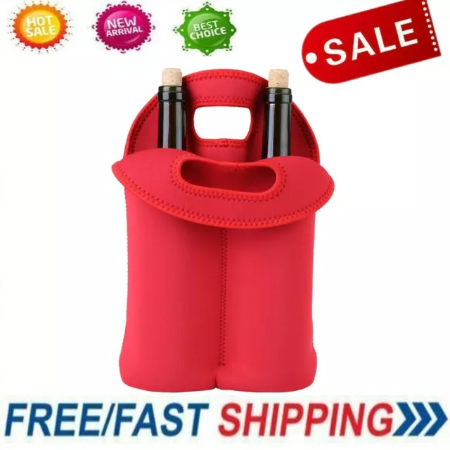 2 Bottle Drink/Wine/Beer Cooler Insulated Neoprene Tote Bag Carrier Gift Party